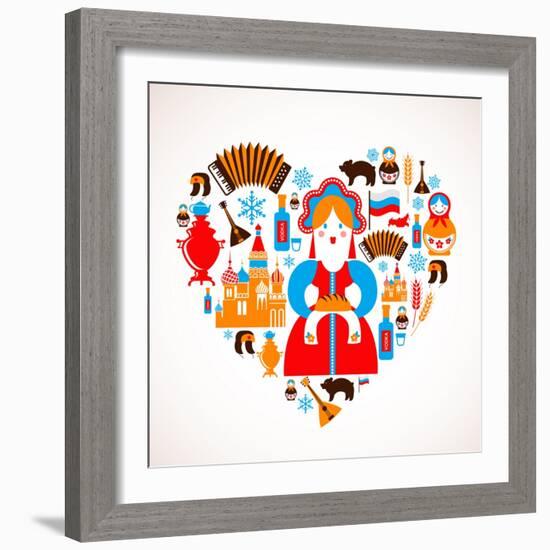 Russia Love - Heart-Marish-Framed Art Print