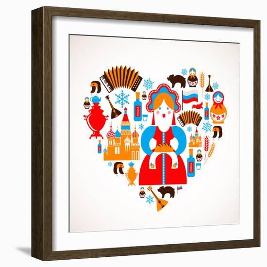 Russia Love - Heart-Marish-Framed Art Print