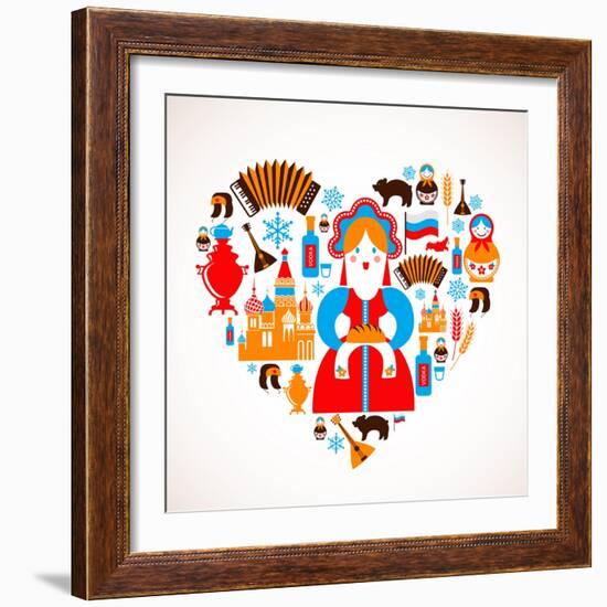 Russia Love - Heart-Marish-Framed Art Print