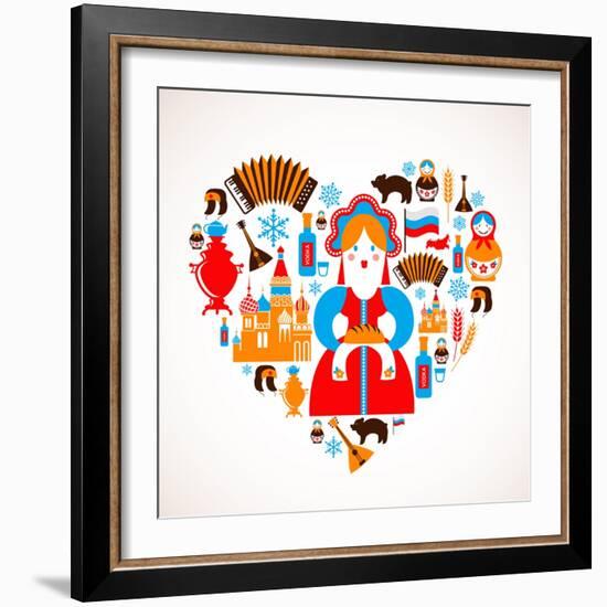 Russia Love - Heart-Marish-Framed Art Print