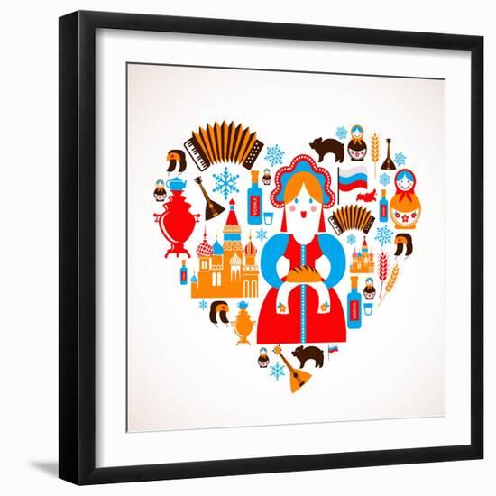 Russia Love - Heart-Marish-Framed Art Print
