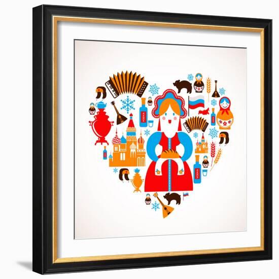 Russia Love - Heart-Marish-Framed Art Print