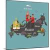 Russia Map and Travel Eps 10 Format-Sajja-Mounted Art Print