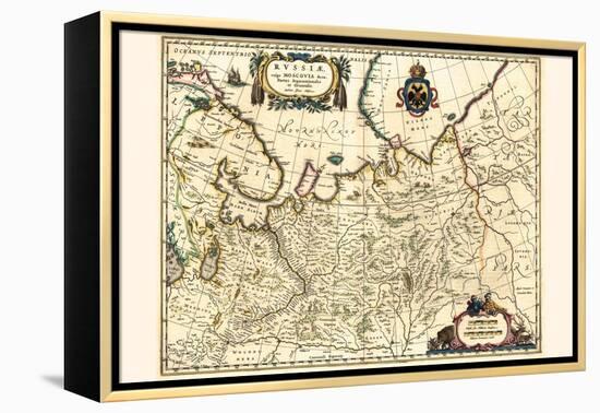 Russia Moscow Northern And Eastern Parts-Willem Janszoon Blaeu-Framed Stretched Canvas