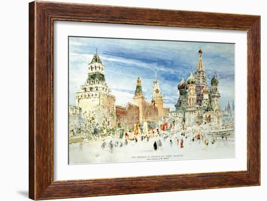 Russia, Moscow, Red Square with Kremlin Wall and Saint Basil's Cathedral-null-Framed Giclee Print