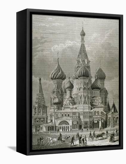 Russia, Moscow, St. Basil's Cathedral, Engraving-Tarker-Framed Premier Image Canvas