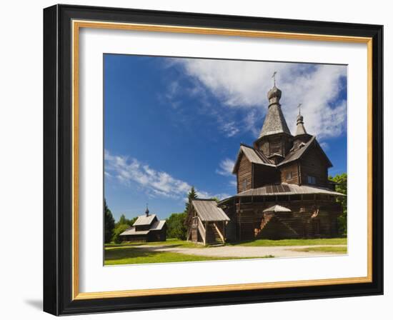 Russia, Novgorod Oblast, Veliky Novgorod, Vitoslavitsky Museum of Wooden Architecture, Traditional -Walter Bibikow-Framed Photographic Print