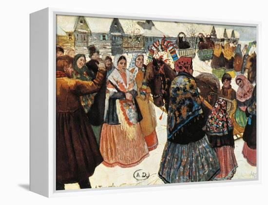 Russia, Painting of the Life in a Little Ukrainian Village-null-Framed Premier Image Canvas