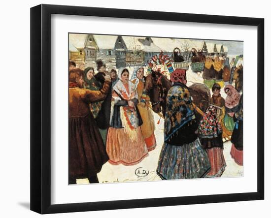 Russia, Painting of the Life in a Little Ukrainian Village-null-Framed Giclee Print