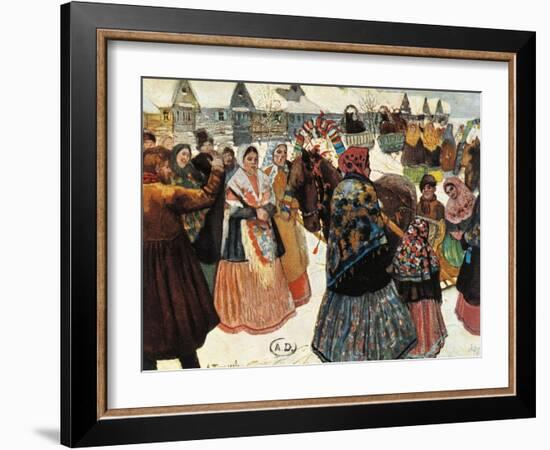 Russia, Painting of the Life in a Little Ukrainian Village-null-Framed Giclee Print