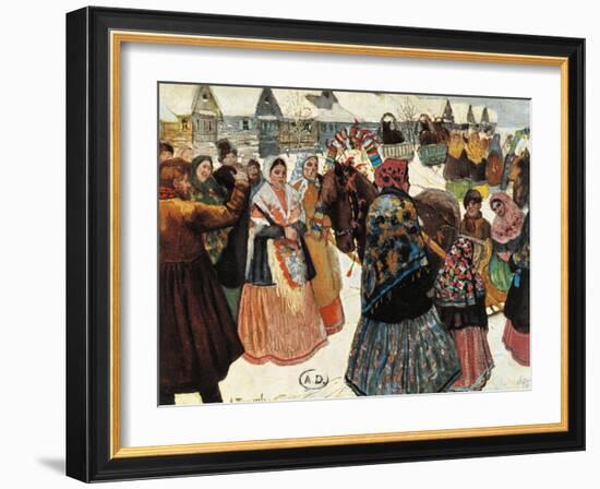 Russia, Painting of the Life in a Little Ukrainian Village-null-Framed Giclee Print