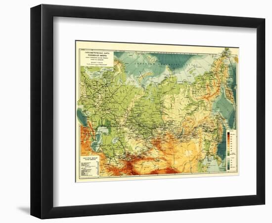 Russia - Panoramic Map-Lantern Press-Framed Art Print