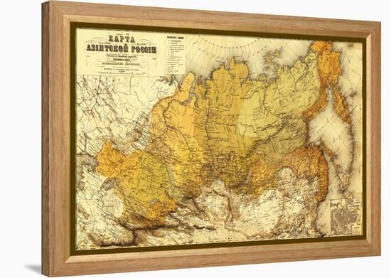 Russia - Panoramic Map-Lantern Press-Framed Stretched Canvas