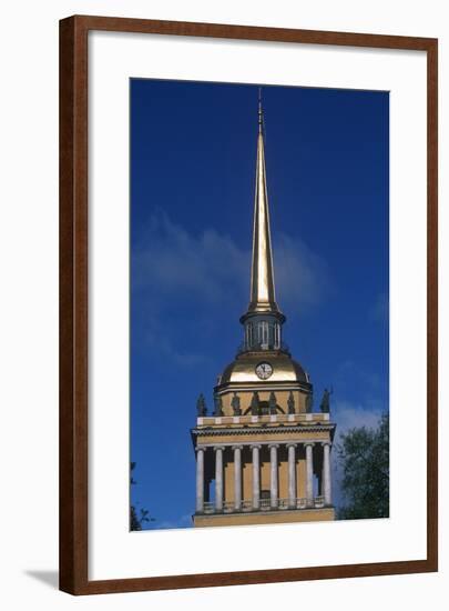Russia, Saint Petersburg, Historic Centre, Admiralty Building, Detail of Tower-null-Framed Giclee Print