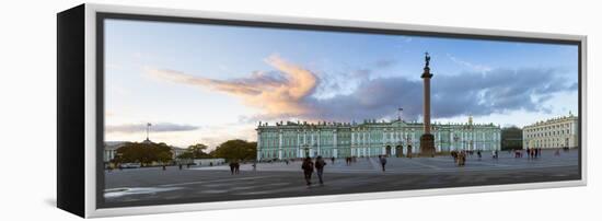 Russia, Saint Petersburg, Palace Square, Alexander Column and the Hermitage, Winter Palace-Gavin Hellier-Framed Premier Image Canvas