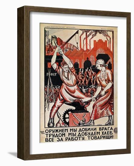 Russia: Soviet Poster, 1920-Nikolai Kogout-Framed Giclee Print