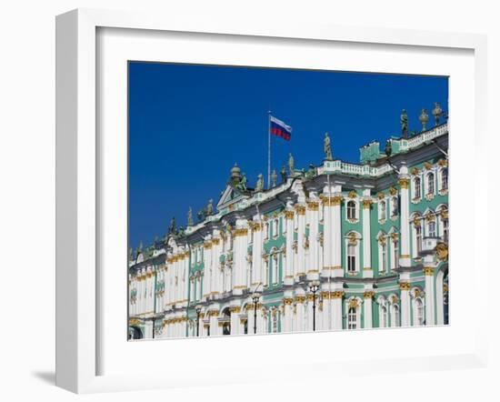 Russia, St. Petersburg, Dvotsovaya Square, Winter Palace and Hermitage Museum-Walter Bibikow-Framed Photographic Print