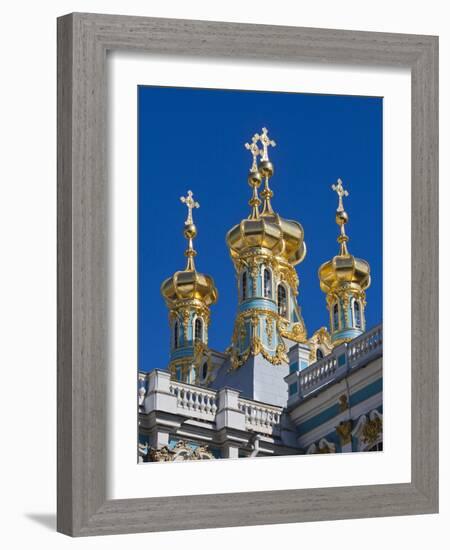 Russia, St. Petersburg, Pushkin-Tsarskoye Selo, Catherine Palace Chapel Detail-Walter Bibikow-Framed Photographic Print