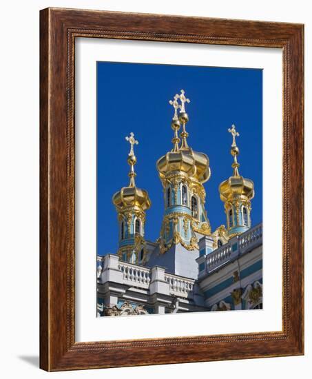 Russia, St. Petersburg, Pushkin-Tsarskoye Selo, Catherine Palace Chapel Detail-Walter Bibikow-Framed Photographic Print