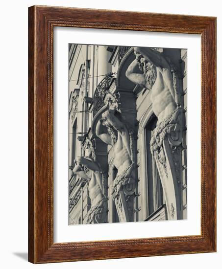 Russia, St. Petersburg, Vosstaniya, Beloselsky-Belozersky Palace Building Sculptures-Walter Bibikow-Framed Photographic Print