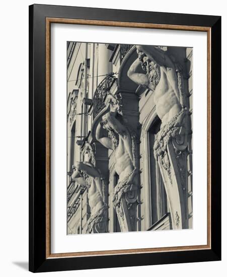 Russia, St. Petersburg, Vosstaniya, Beloselsky-Belozersky Palace Building Sculptures-Walter Bibikow-Framed Photographic Print