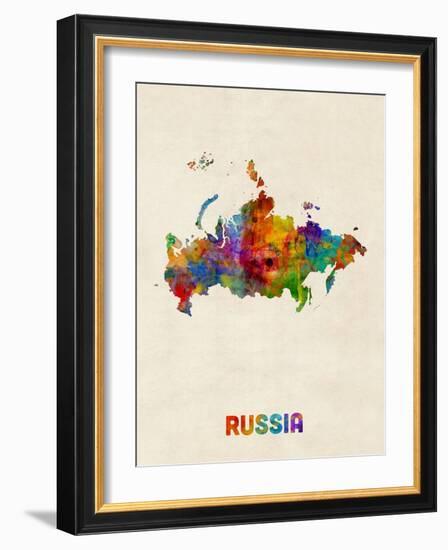 Russia Watercolor Map-Michael Tompsett-Framed Art Print