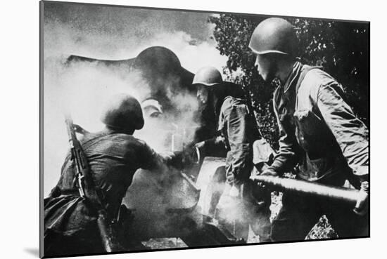 Russian Artillery in Action, Eastern Front, 1943-null-Mounted Giclee Print