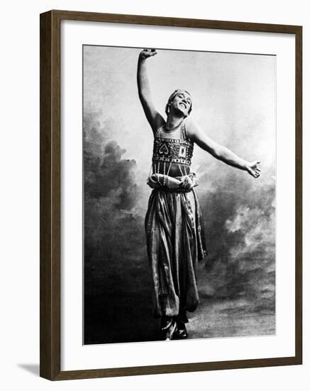 Russian Ballet Dancer Vaslav Nijinsky Photographed in Character for Ballet "Scheherazade"-Emil Otto Hoppé-Framed Premium Photographic Print