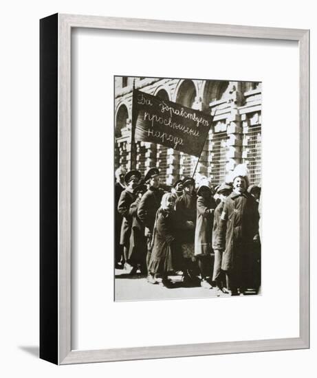 Russian children demonstrate for education and a better life, February 1917-Unknown-Framed Photographic Print