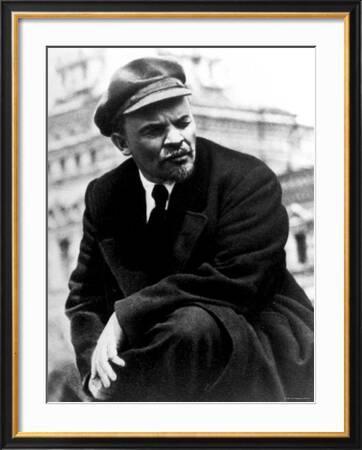 Russian Communist Leader Vladimir Lenin Wearing Cap Outdoors, Reviewing  Troops' Premium Photographic Print | Art.com