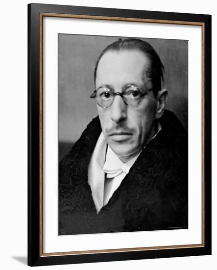 Russian Composer Igor Stravinsky, Wearing Tux, White Tie and Overcoat, on Night of a Performance-Alfred Eisenstaedt-Framed Premium Photographic Print