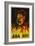 Russian Constructivist Film Poster with Male Figure in Flames-null-Framed Giclee Print