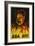 Russian Constructivist Film Poster with Male Figure in Flames-null-Framed Giclee Print