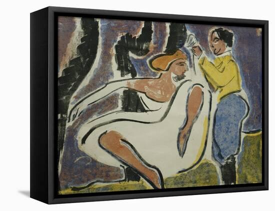 Russian Couple Dancing; Russisches Tanzerpaar, 1909-Ernst Ludwig Kirchner-Framed Premier Image Canvas