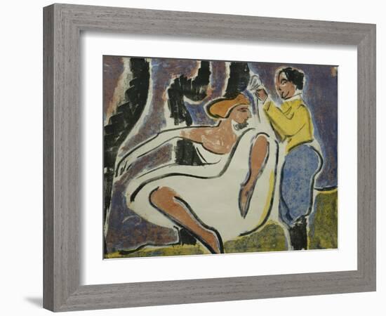 Russian Couple Dancing; Russisches Tanzerpaar, 1909-Ernst Ludwig Kirchner-Framed Giclee Print