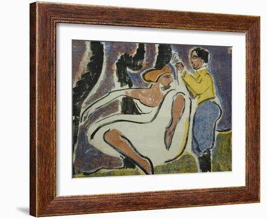 Russian Couple Dancing; Russisches Tanzerpaar, 1909-Ernst Ludwig Kirchner-Framed Giclee Print