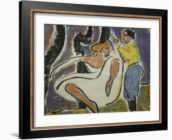 Russian Couple Dancing; Russisches Tanzerpaar, 1909-Ernst Ludwig Kirchner-Framed Giclee Print