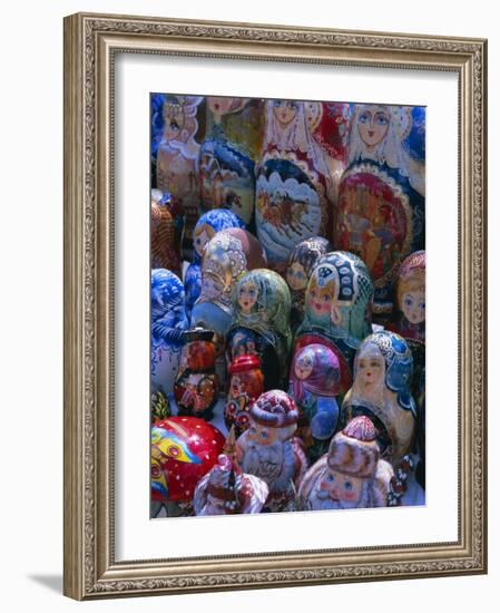 Russian Craft Dolls for Sale, Moscow, Russia, Europe-Gavin Hellier-Framed Photographic Print