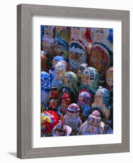 Russian Craft Dolls for Sale, Moscow, Russia, Europe-Gavin Hellier-Framed Photographic Print