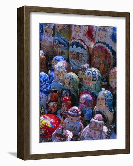 Russian Craft Dolls for Sale, Moscow, Russia, Europe-Gavin Hellier-Framed Photographic Print