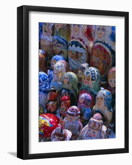 Russian Craft Dolls for Sale, Moscow, Russia, Europe-Gavin Hellier-Framed Photographic Print