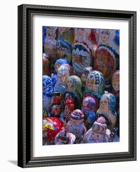 Russian Craft Dolls for Sale, Moscow, Russia, Europe-Gavin Hellier-Framed Photographic Print