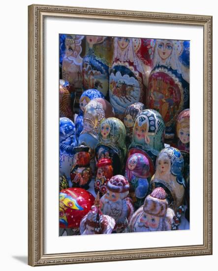 Russian Craft Dolls for Sale, Moscow, Russia, Europe-Gavin Hellier-Framed Photographic Print