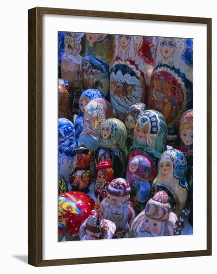 Russian Craft Dolls for Sale, Moscow, Russia, Europe-Gavin Hellier-Framed Photographic Print