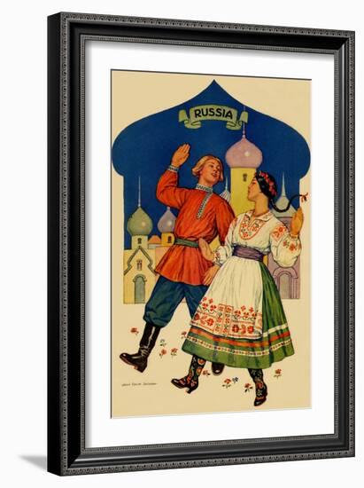 Russian Dancers In a Folk Costume-null-Framed Art Print