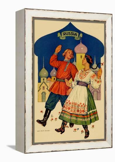 Russian Dancers In a Folk Costume-null-Framed Stretched Canvas