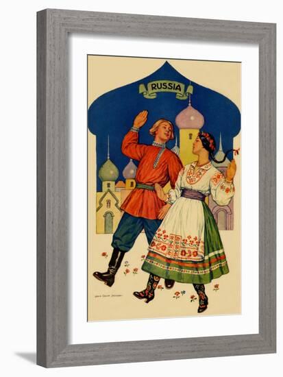 Russian Dancers In a Folk Costume-null-Framed Art Print