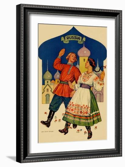 Russian Dancers In a Folk Costume-null-Framed Art Print