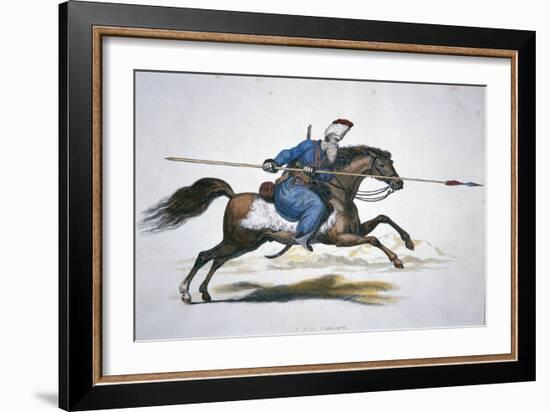 Russian Don Cossack, C.1820 (W/C on Paper)-T. Kelly-Framed Giclee Print