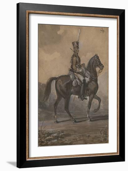 Russian Dragoon, 1820-Alexander Ivanovich Sauerweid-Framed Giclee Print